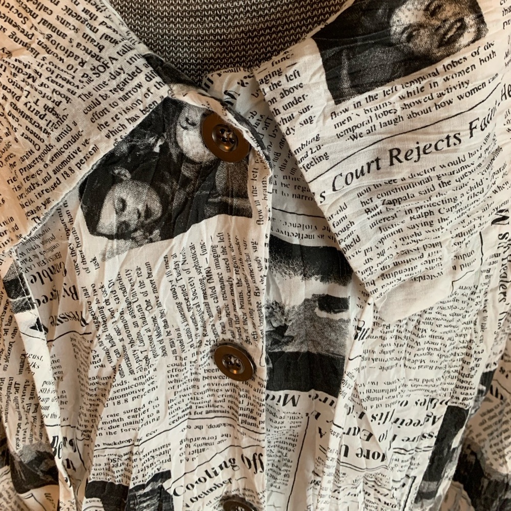 Ki Meng Newspaper Print Dress Black and White - Picture 6 of 8